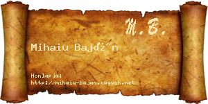 Mihaiu Baján névjegykártya